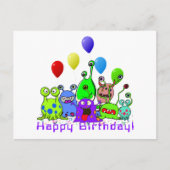 Aliens verjaardag vieren briefkaart (Voorkant)