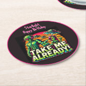 Aliens wachten op Cosmic Design! Ronde Kartonnen Onderzetter (Gebogen)