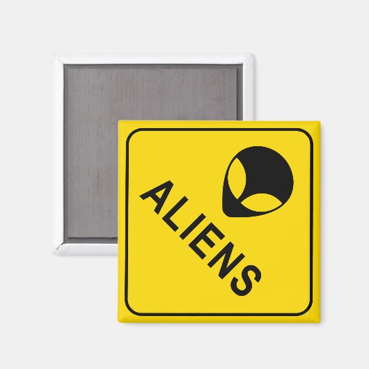 Aliens Yellow and Black Warning Sign Magnet (Voorkant / Achterkant)