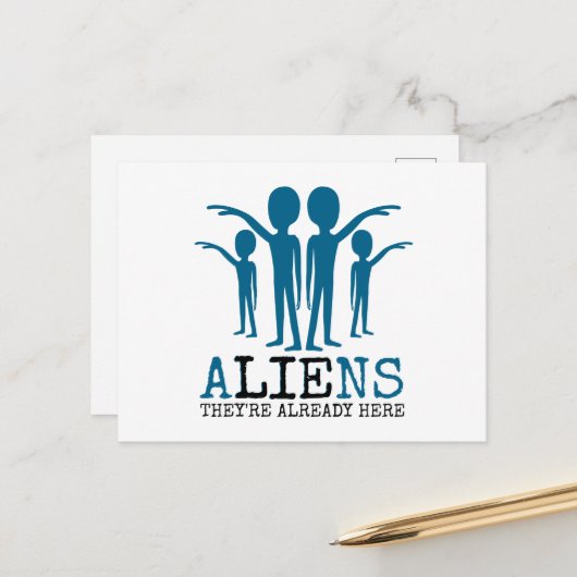 Aliens, ze zijn er al. briefkaart (Voorkant / Achterkant in situ)