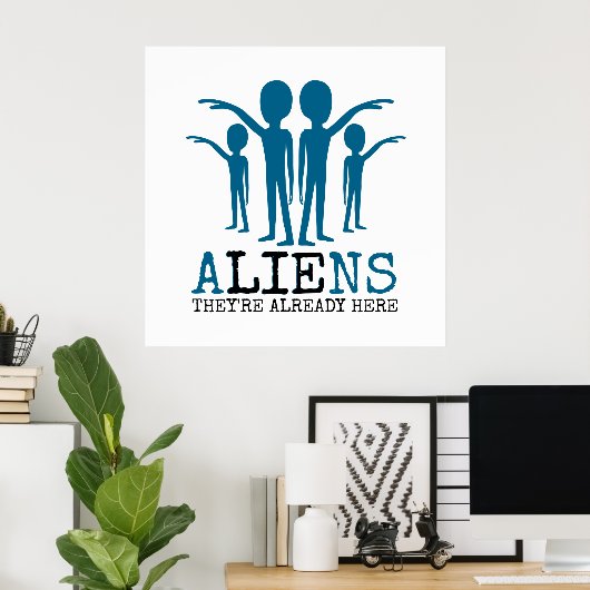 Aliens, ze zijn er al. poster (Thuiskantoor)