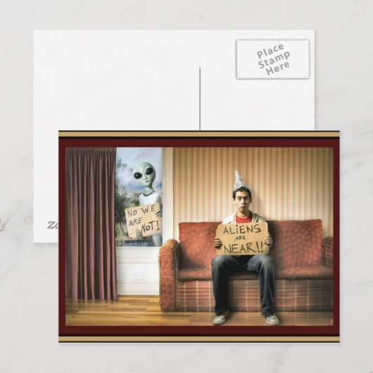 Aliens zijn dichtbij - briefkaart (Voorkant / Achterkant)