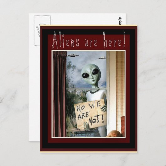 Aliens zijn hier! - briefkaart (Voorkant / Achterkant)