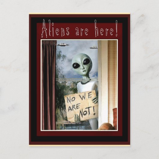 Aliens zijn hier! - briefkaart (Voorkant)