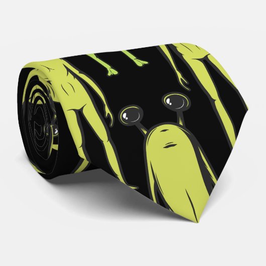 Aliens zijn hier. Retropatroon Stropdas (Opgerold)