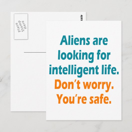 Aliens zoeken intelligent leven briefkaart (Voorkant / Achterkant)