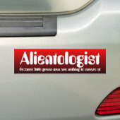 Alientoloog Bumpersticker (Op auto)