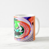 Alienwerplaneet funky art koffiemok (Voorkant rechts)