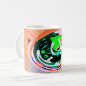 Alienwerplaneet funky art koffiemok (Voorkant links)