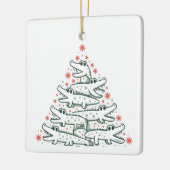 Aligator Kerstboom Grappige Krokodil Florida Keramisch Ornament (Links)