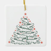 Aligator Kerstboom Grappige Krokodil Florida Keramisch Ornament (Voorkant)