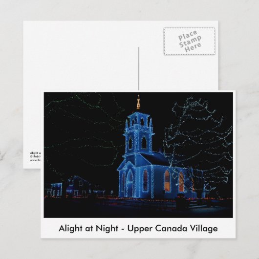 Alight at Night - Upper Canada Village Briefkaart (Voorkant / Achterkant)