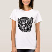 Alighting Uil in een geruite cirkel T-shirt (Voorkant)