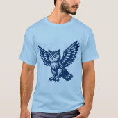 Alighting Uil - Shibori Blauw T-shirt (Voorkant)