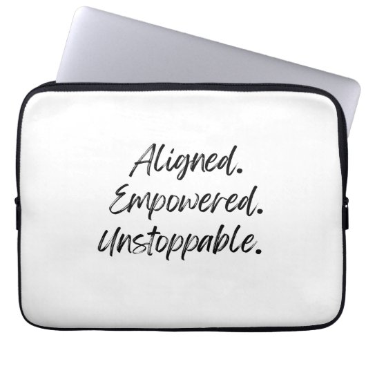Aligned. Empowered. Unstoppable. Laptop Sleeve (Voorkant)