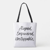 Aligned. Empowered. Unstoppable. Tote Bag (Achterkant)