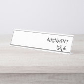 Alignment Issue Industrial Glass Desk Name Plate Bureau Naambordje (Voorkant)