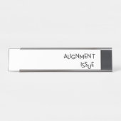Alignment Issue Industrial Glass Desk Name Plate Bureau Naambordje (Voorkant)