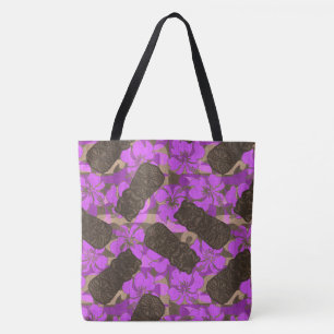 Ali'i Refuge Hawaiian Hibiscus Tiki Beach Tote Bag