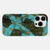 Ali'i Refuge Hawaiian Hibiscus Tiki Blauwgroen Case-Mate iPhone Case (Achterkant (horizontaal))