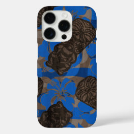 Ali'i Refuge Hawaiian Hibiscus Tiki Blue iPhone 16 Pro Hoesje