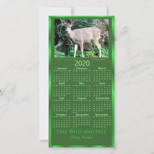 alina 2020 Kalender Kaart (Voorkant)