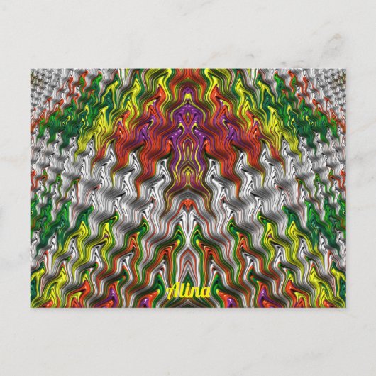 ALINA ~ CHRISTMAS 3D Fractal Design Pattern ~ Briefkaart (Voorkant)
