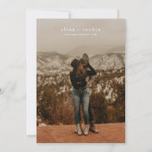 ALINA Classic Modern Minimalistisch Fotobruiloft Kaart (Achterkant)