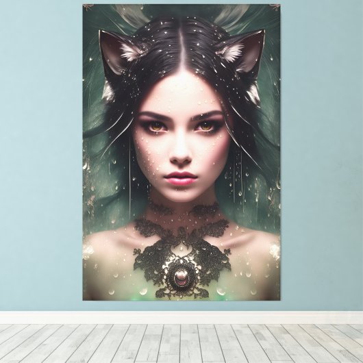 Alina de watervos 021 canvas afdruk (Insitu (Houten vloer))