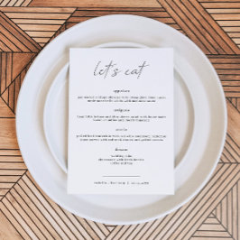 ALINA Elegant Minimalist Wedding Let's Eat Menu