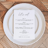 ALINA Elegant Minimalist Wedding Let's Eat Menu