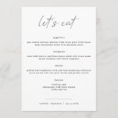 ALINA Elegant Minimalist Wedding Let's Eat Menu (Voorkant)