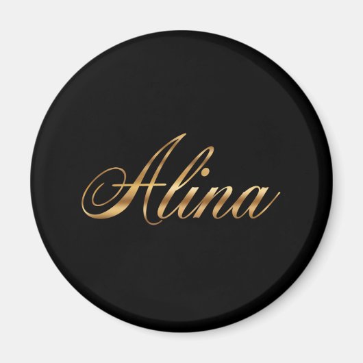 Alina Gold Design Lettering Magnet (Voorkant)