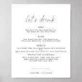 ALINA Minimalist Elegant Let's Drink Bar Menu Post Poster (Voorkant)