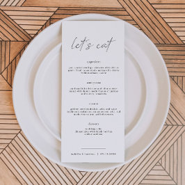 ALINA Minimalist Elegant Long Let's Eat Menu Kaart