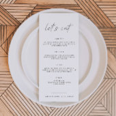ALINA Minimalist Elegant Long Let's Eat Menu Kaart