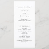 ALINA Minimalist Elegant Long Wedding Program Menu (Voorkant)