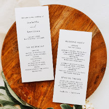 ALINA Minimalist Elegant Long Wedding Program