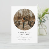 ALINA Moderne, eenvoudige rondfoto Feestdagenkaart (Staand voorkant)