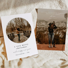 ALINA Moderne, eenvoudige rondfoto Feestdagenkaart