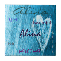 Alina Name Irish Betekenis met Baby Blue Heart