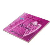 Alina Name Irish Betekenis met lichtroze hart Tegeltje (Zijkant)