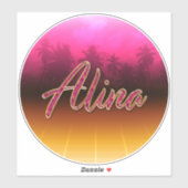 Alina Vorname Name golden pink Aufkleber Sticker (Vel)
