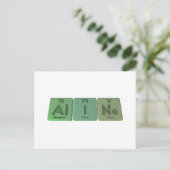 Aline als aluminiumjodenneon briefkaart (Staand voorkant)