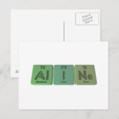Aline als aluminiumjodenneon briefkaart (Voorkant / Achterkant)