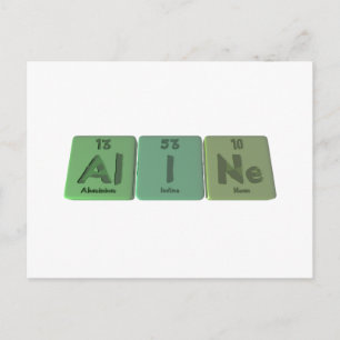 Aline als aluminiumjodenneon briefkaart