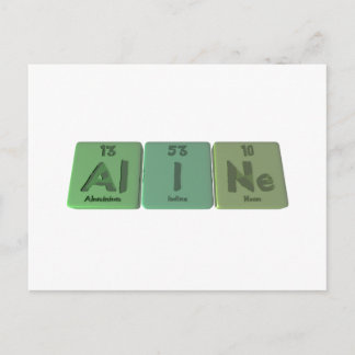 Aline als aluminiumjodenneon briefkaart