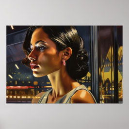 Aline loopt op een Poster van de 'sultry Miami nig