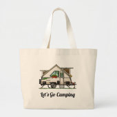Aliner Pop Up RV happy camper art Grote Tote Bag (Voorkant)