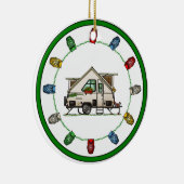 Aliner Pop Up RV happy camper art Keramisch Ornament (Rechts)